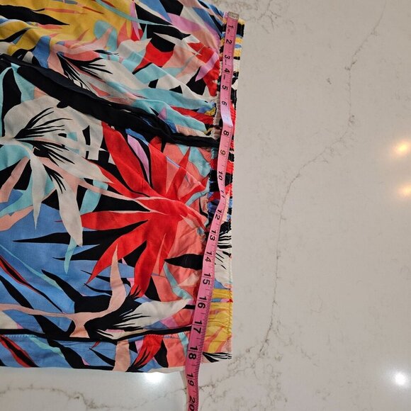 P.J. Salvage Size XL Tropical Staycation Palm Print Rayon Pants Colorful - Picture 9 of 9